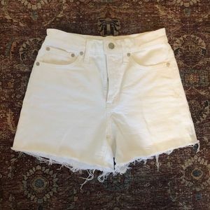Madewell white denim shorts